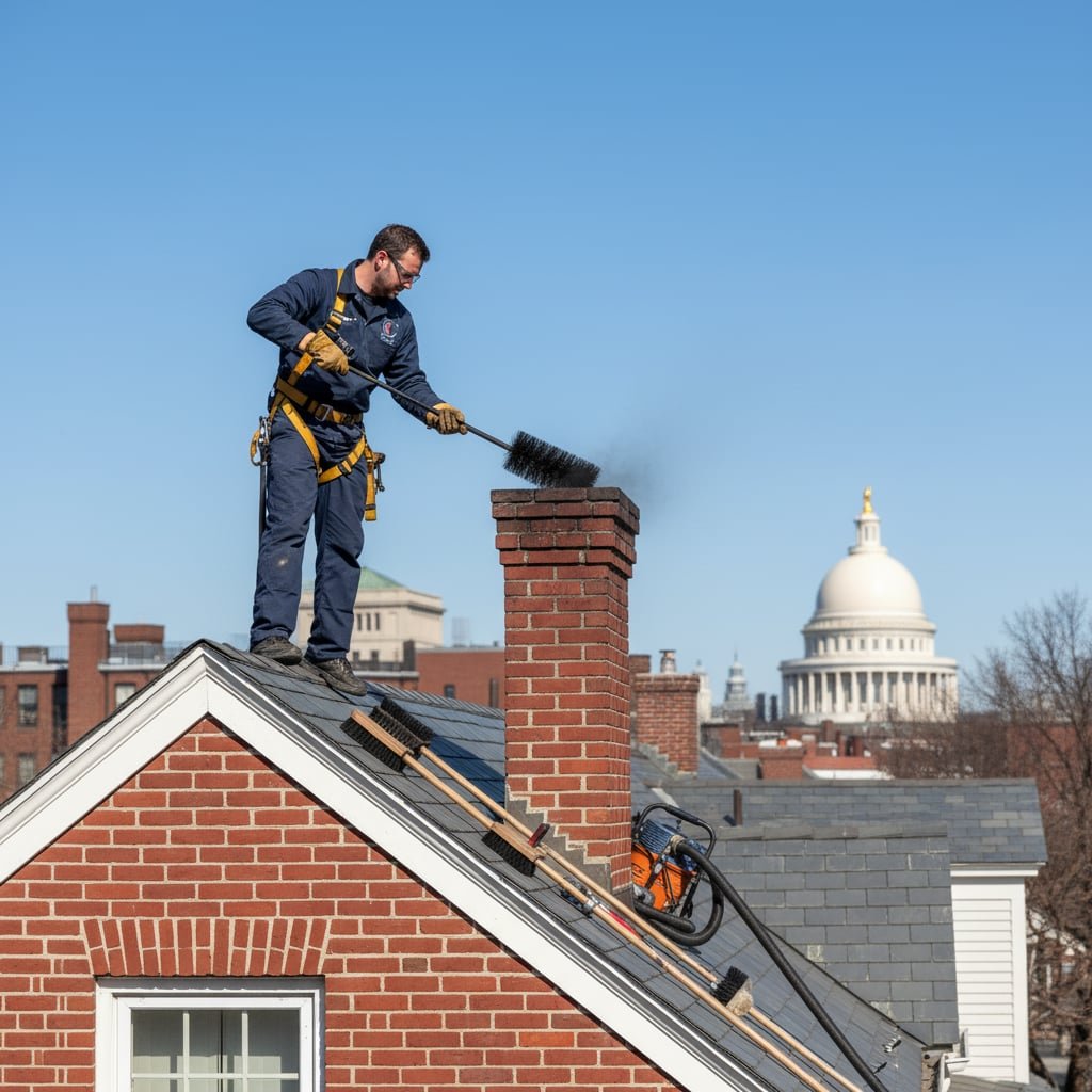 Trust Flue Chimney Sweep team working on chimney